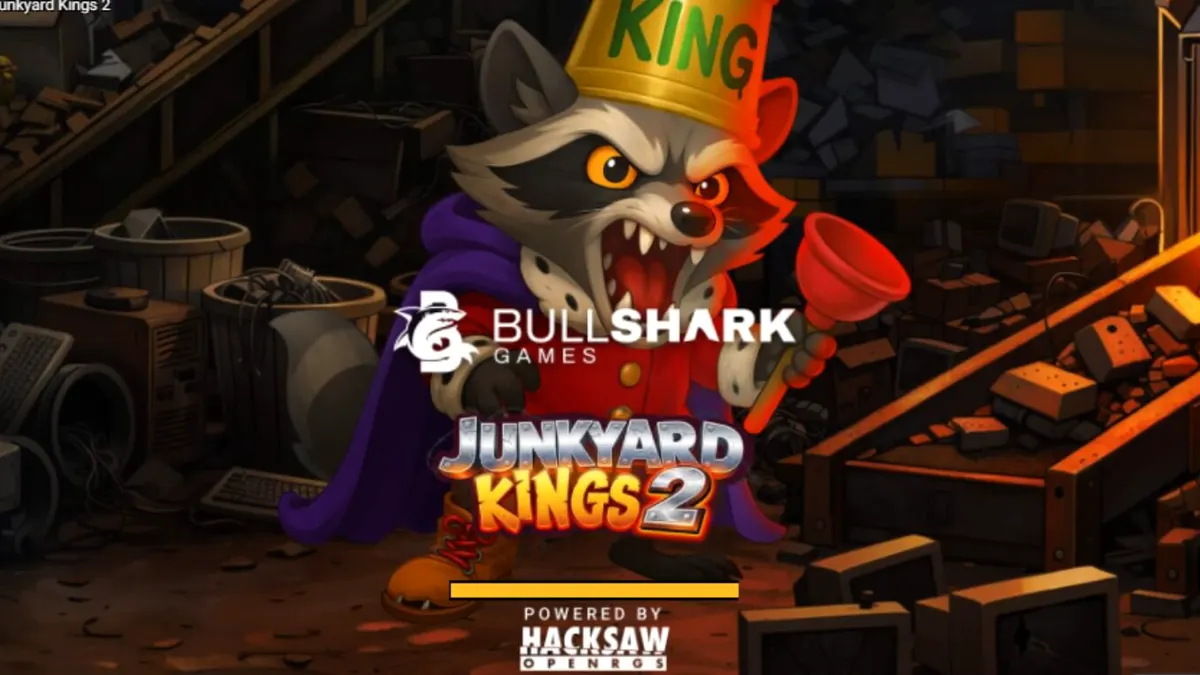 Junkyard Kings 2 slot machine interface na may mga raccoon at industrial theme