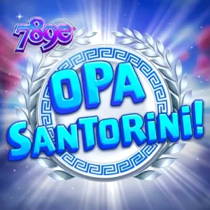 Opa Santorini slot gameplay interface showing the Mediterranean theme and windmill feature
